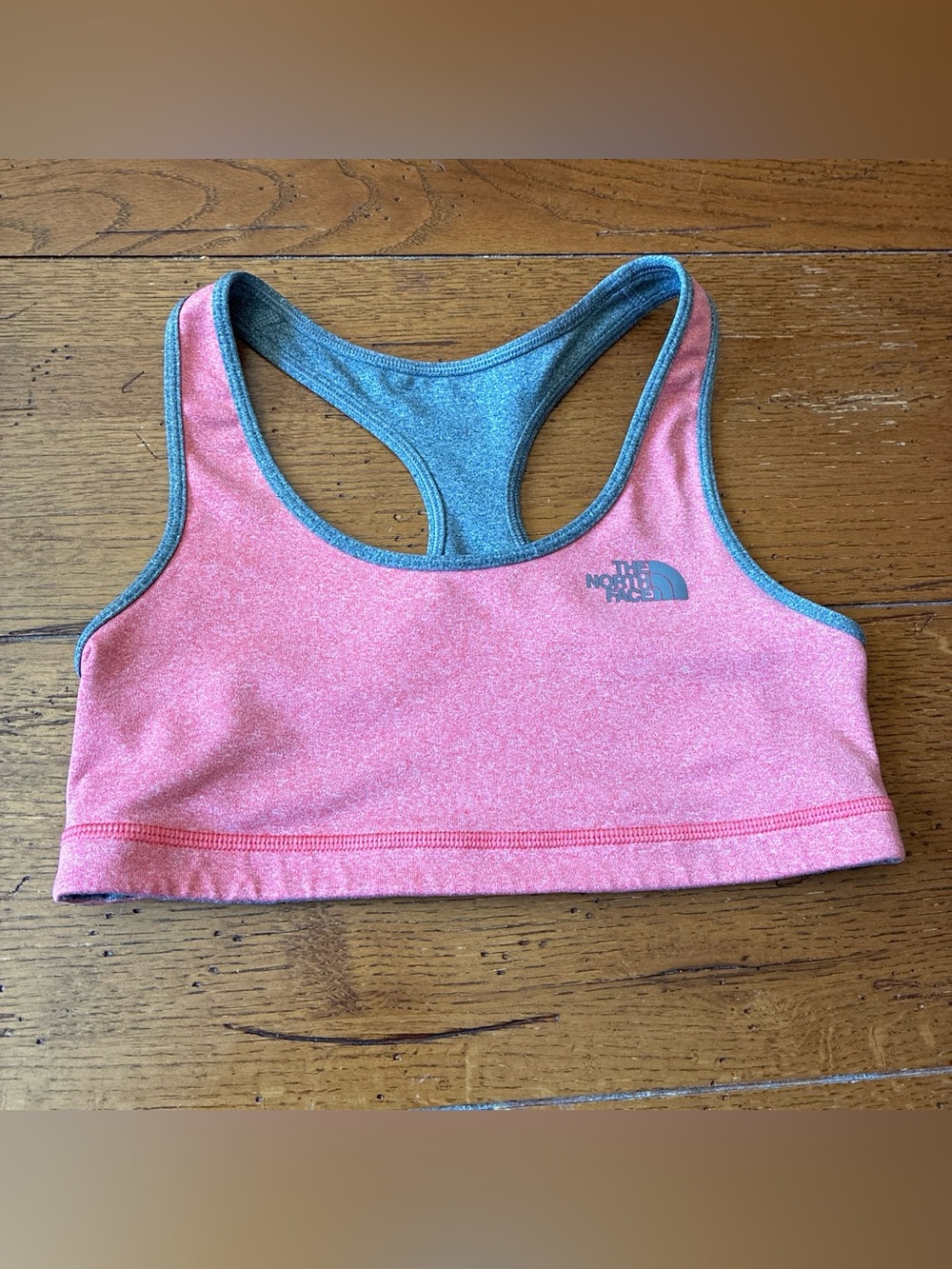 The North Face Coral Pink and Gray Racerback Sports Bra reversible